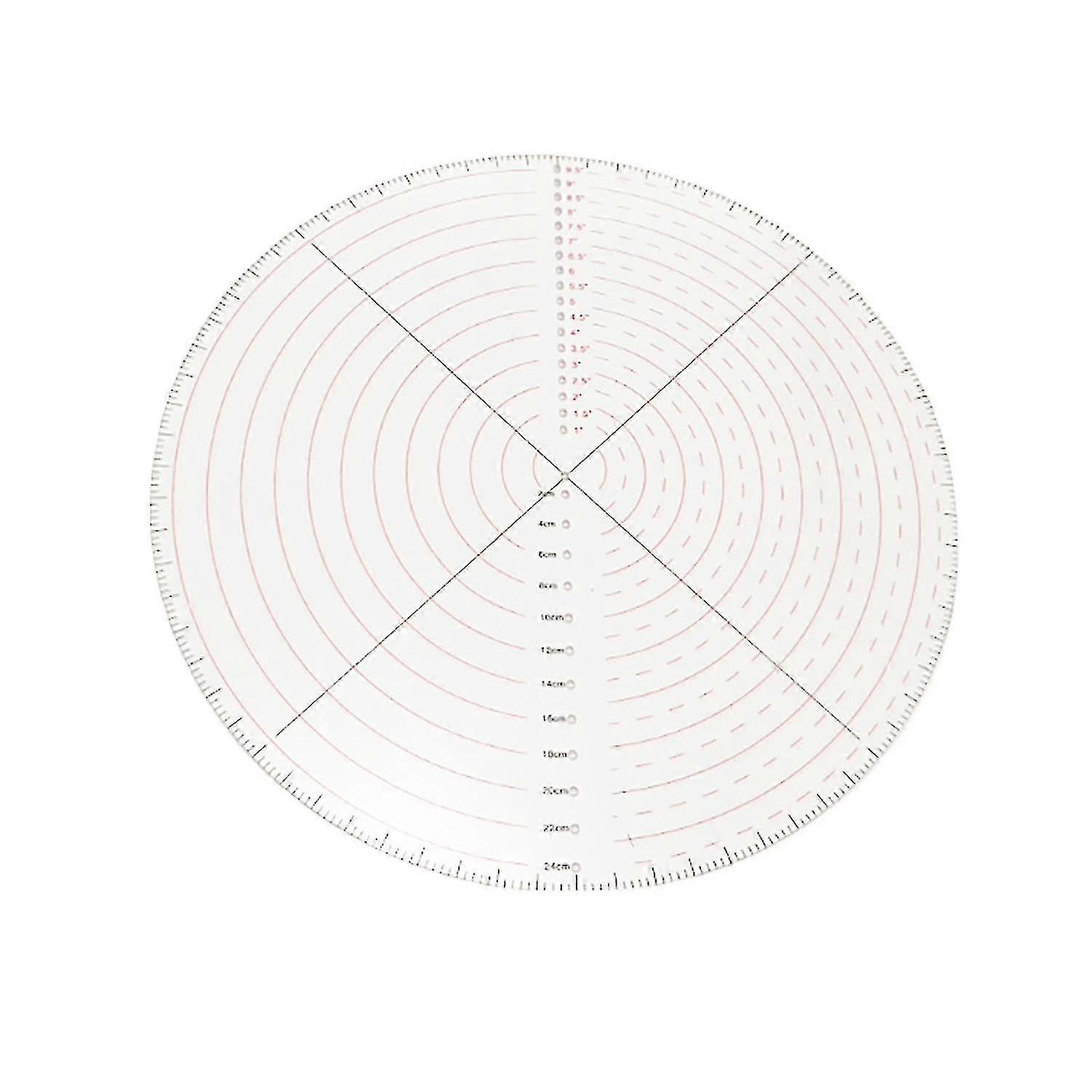 10 Inch Plastic Ruler Sewing Ruler Template Circular Center Transparent