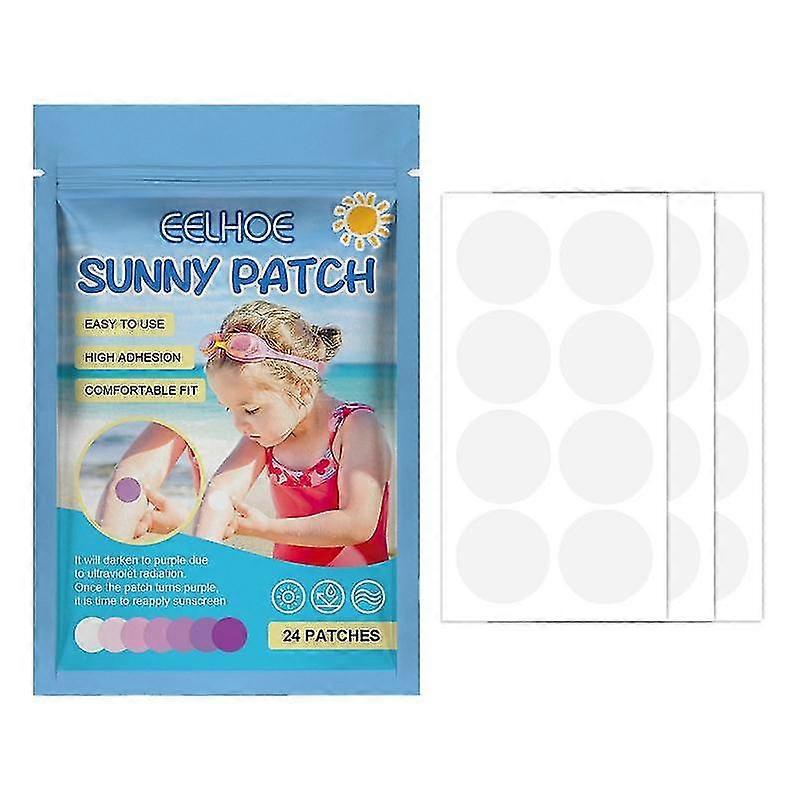 24 Count Uv Detection Stickers For Kids Adults Uv Patches Safe Sweat Waterproof Protection Patches Uv Stickers For Sunscreen