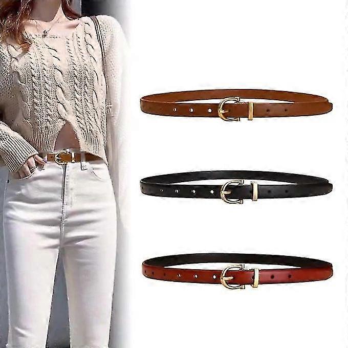 Retro Casual Trendy Slim Leather Girls Belt For Dressing