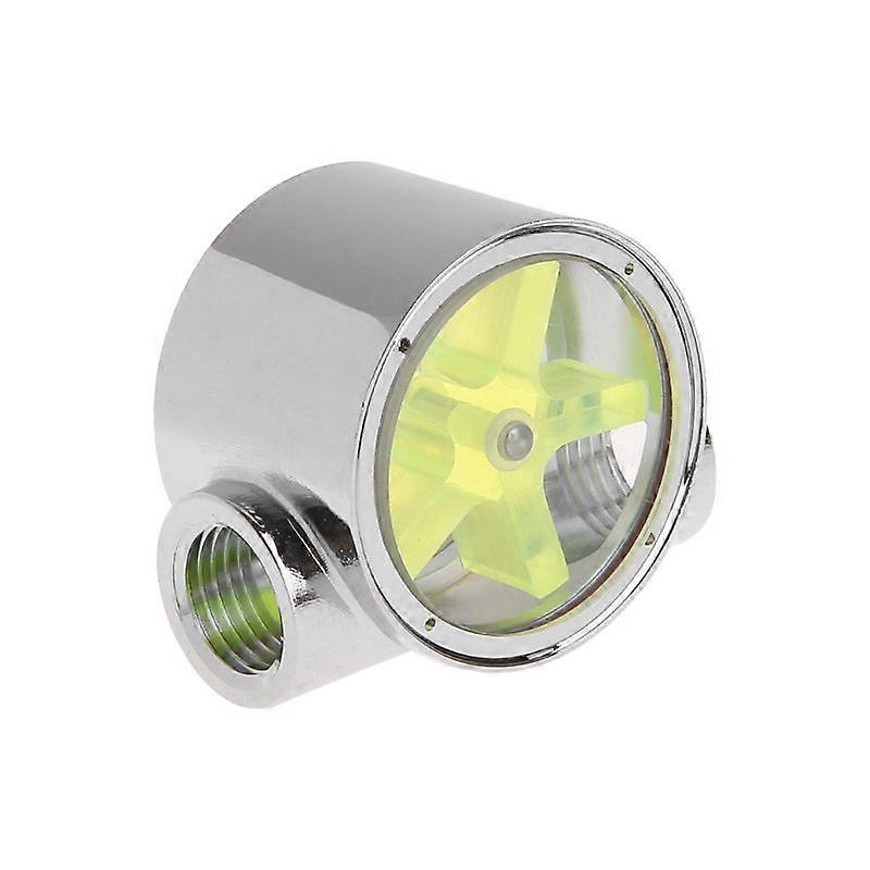 Water Cooling Flow Indicator Meter Copper Chromed 2 Ways G1/4 Threaded Parts