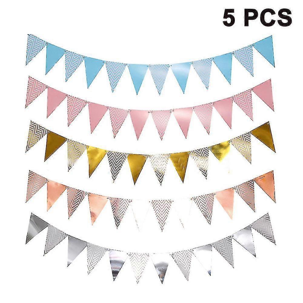 5ピースセットペナントチェーンペナントバナー5メートル12pcsペナントガーランド屋外装飾Fの外側