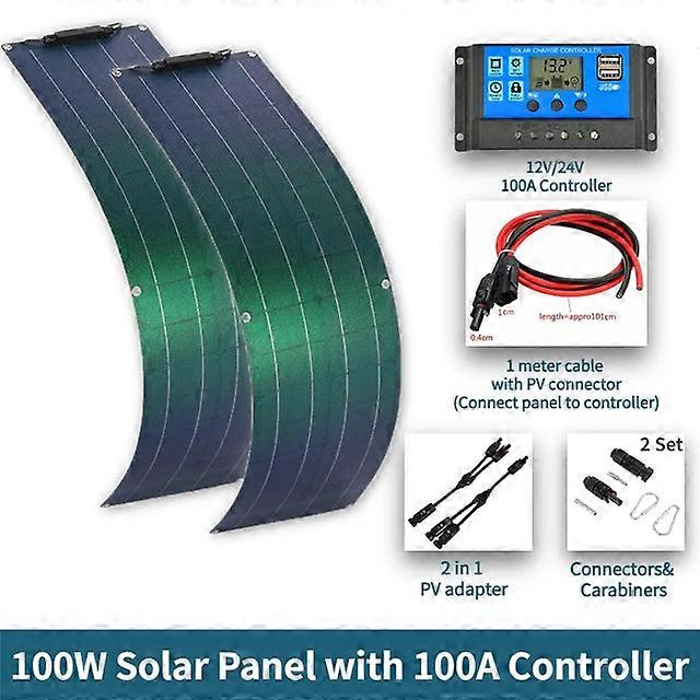 Etfe 100w 50w Solar Panel Kit Flexible Monocrystale Pv Module High Efficiency Charge 18v Battery For Home Rv Boat