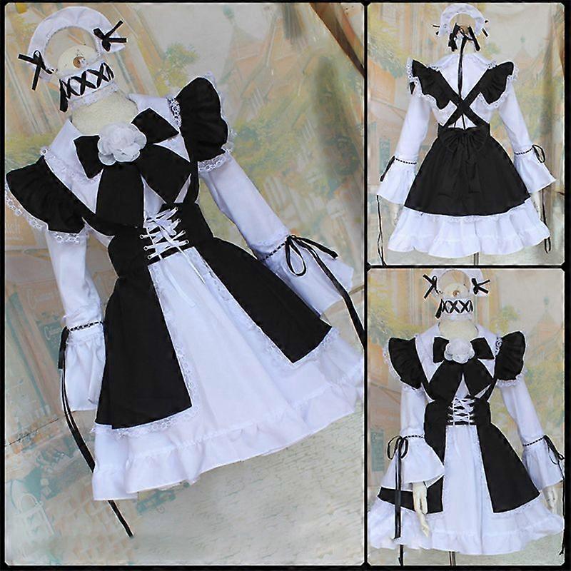 女性メイド衣装アニメドレスエプロンドレスロリータドレス男性カフェコスチュームコスプレ