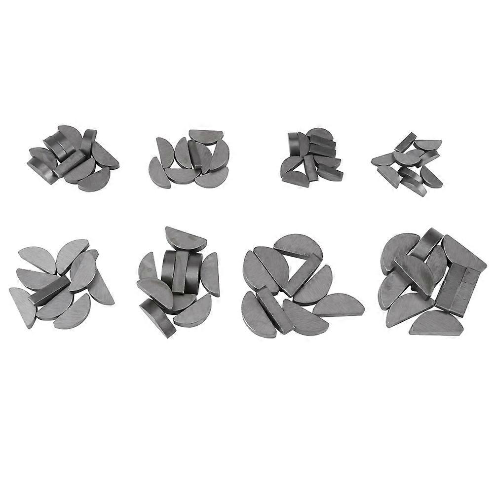 80pcs Metal Woodruff Keys Assortment Kit Set Different Sizes Fasteners Mechanical Industry