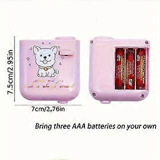 Vaaleanpunainen syntymäpäiväprojektorivalo 6 englantilaisella kortilla ja akulla mukana