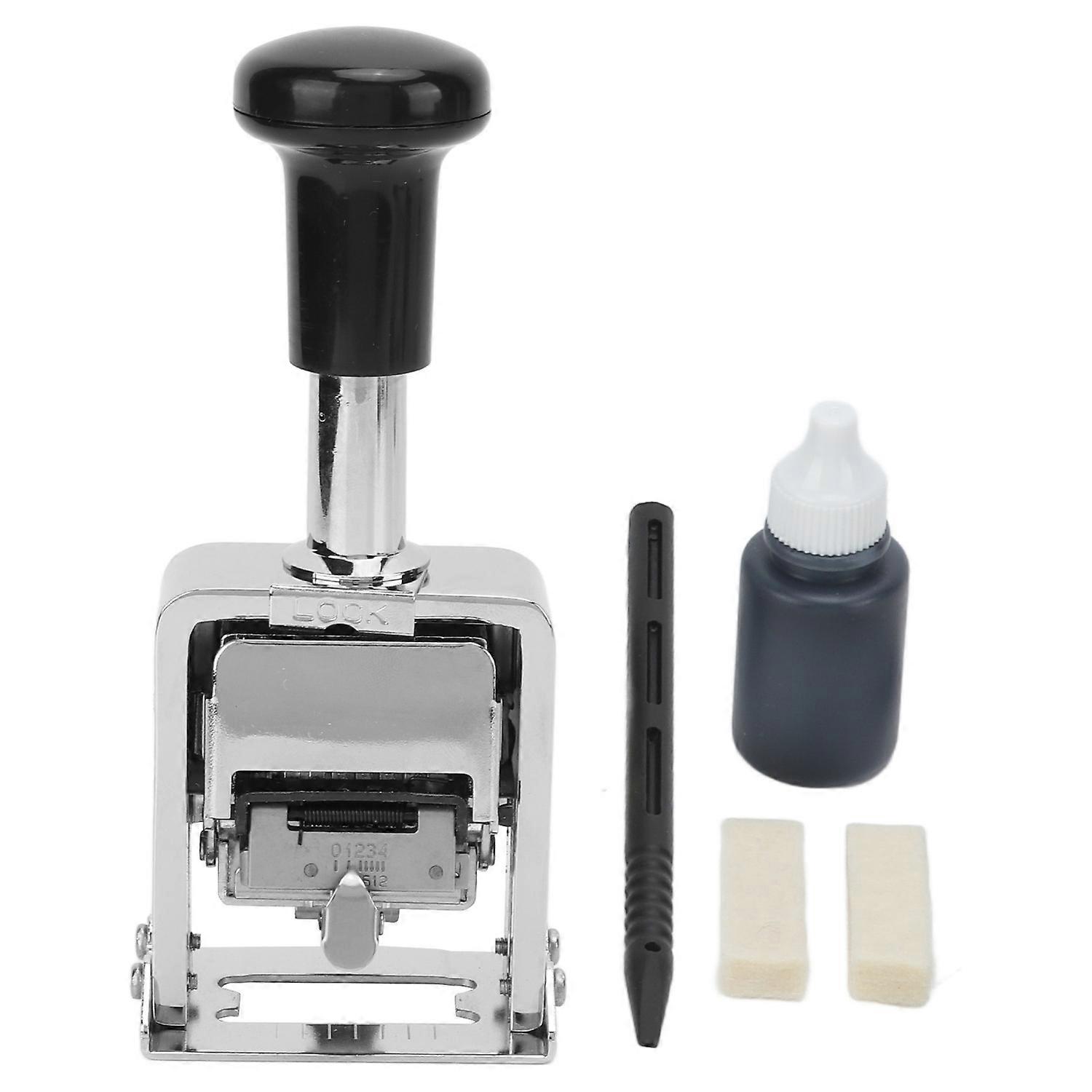 Number Stamp Zinc Alloy Shell Automatic Jump Number Self Inking 5 Digit Number Stamp Machine for Ban