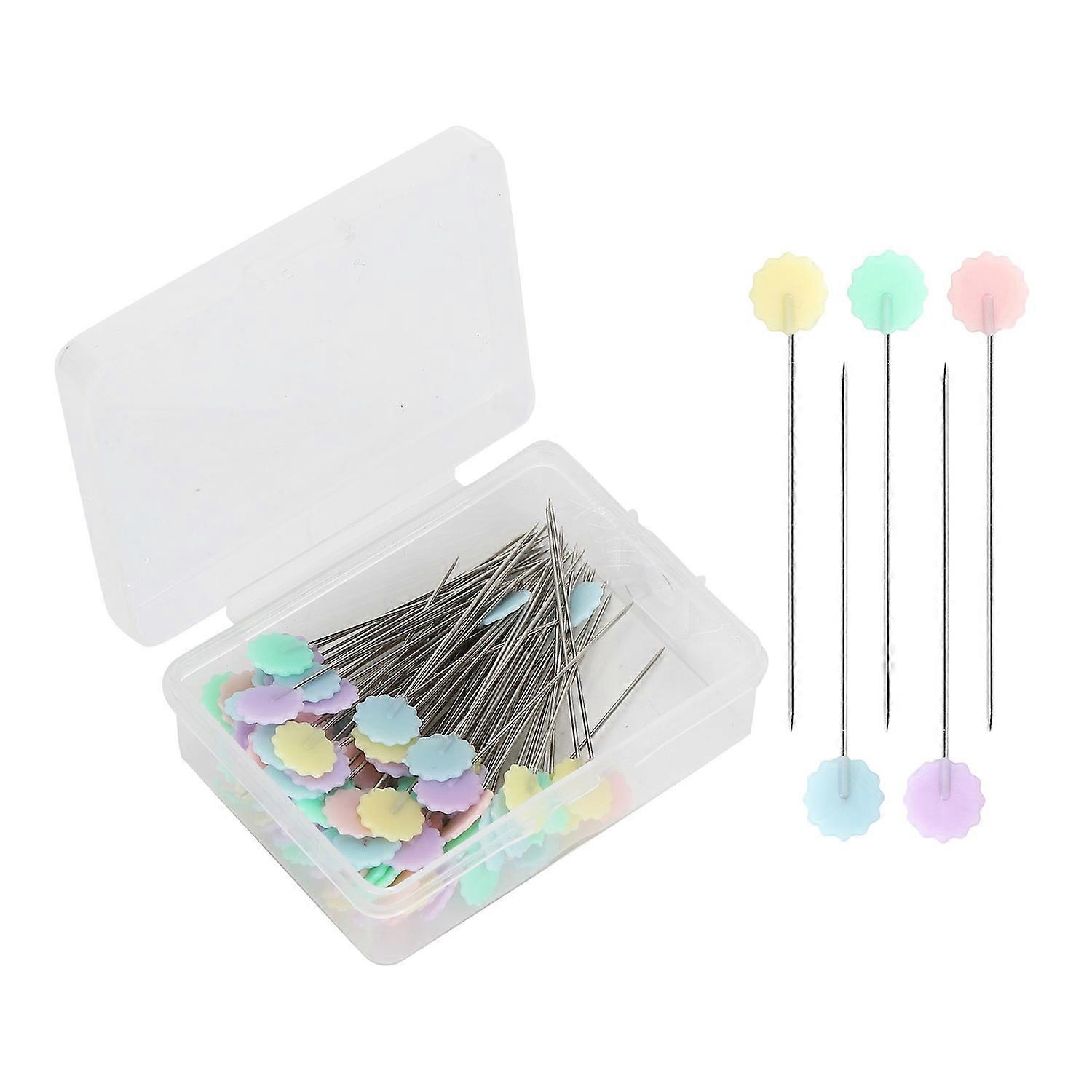 Lot de 100 épingles à coudre à tête plate et droite pour projets de couture et de bricolage #2