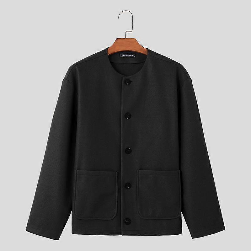 INCERUN Herfst Winter Heren Lange Mouw Button Up Jas Jassen