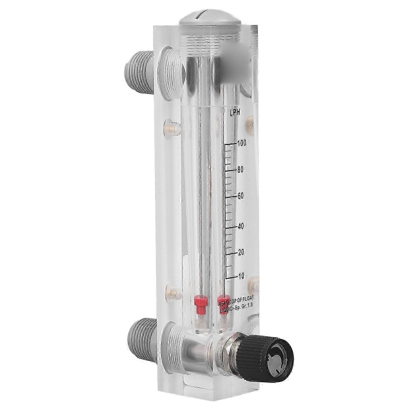 Liquid Flow Meter Adjustable Panel High Accuracy 10100LPH Acrylic Water Flowmeter