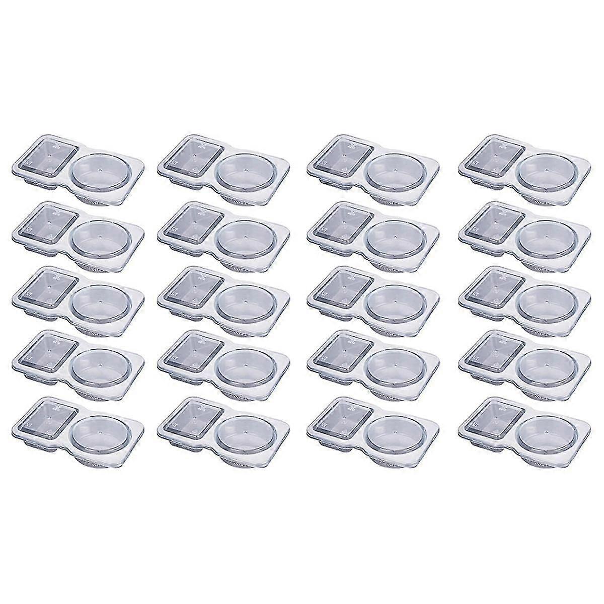 Double Compartment Condiment Container, Double Compartment Snack Container for Take-Away Sauces, Travel Snacks