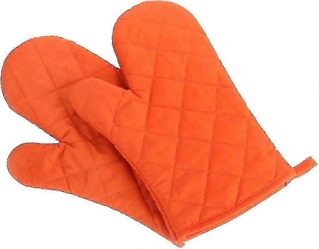 2 Oven Gloves To Protect The Heat Of The Microwave Grill - Orange