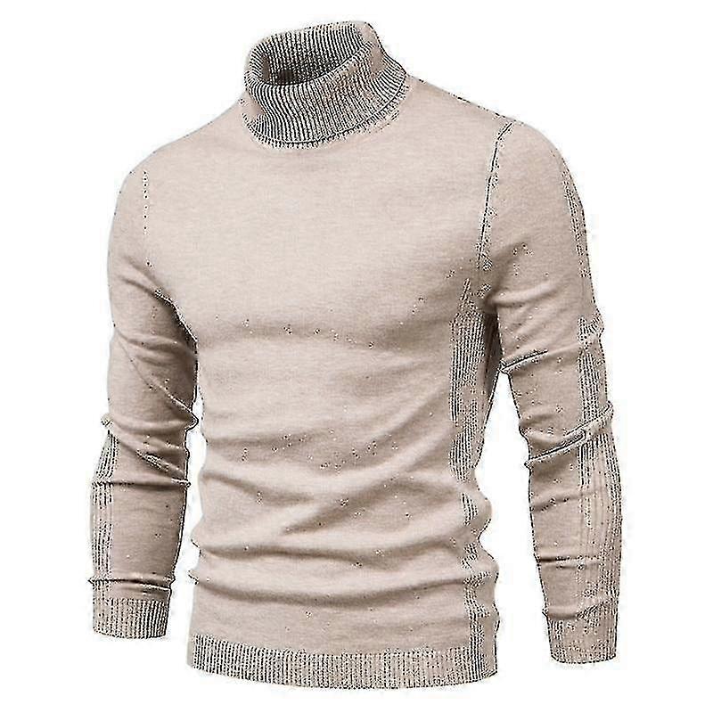 Warm & Slim Winter Turtleneck Sweater for Men - Solid Color, Casual Style