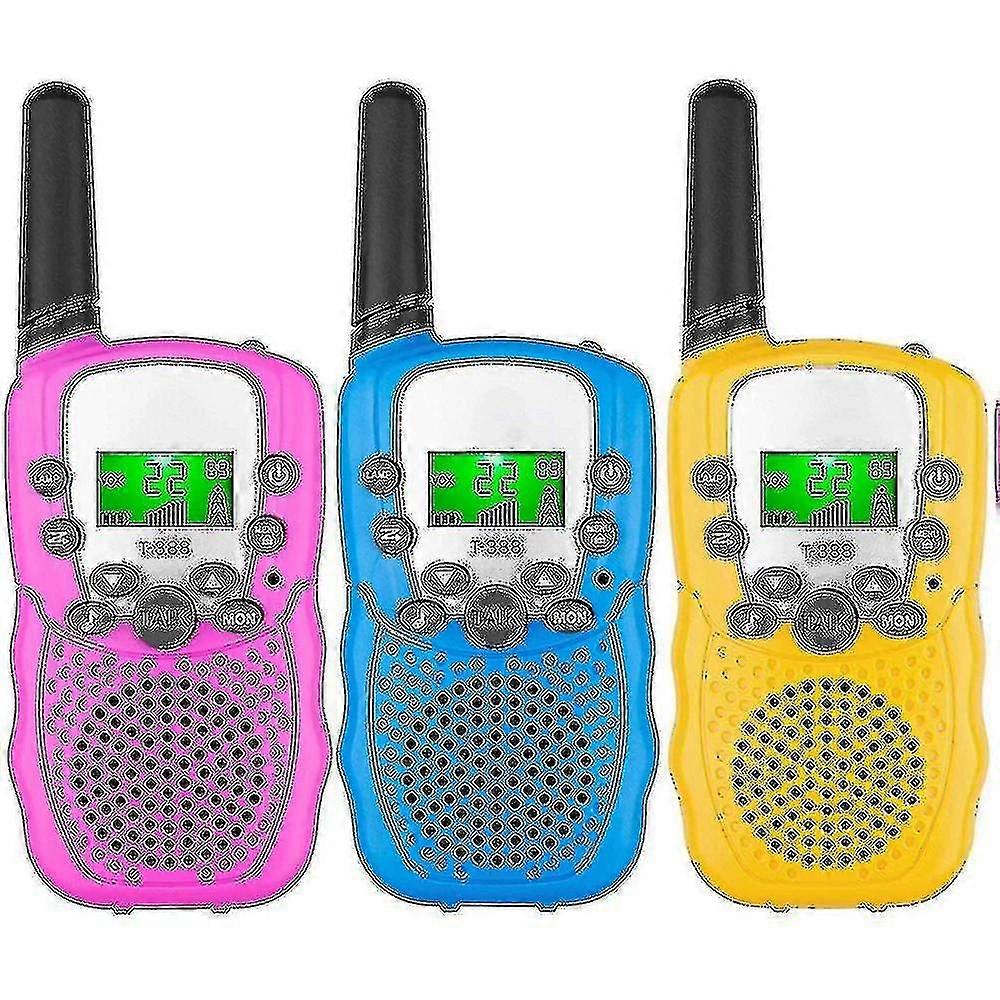 3 Pack Kids Walkie Talkies, 3 Mile Long Range With Lcd Backlit Flashlights Walkie Talkies For Kids Ages 3-12, Two Way Radio Toys For Boys And Girls