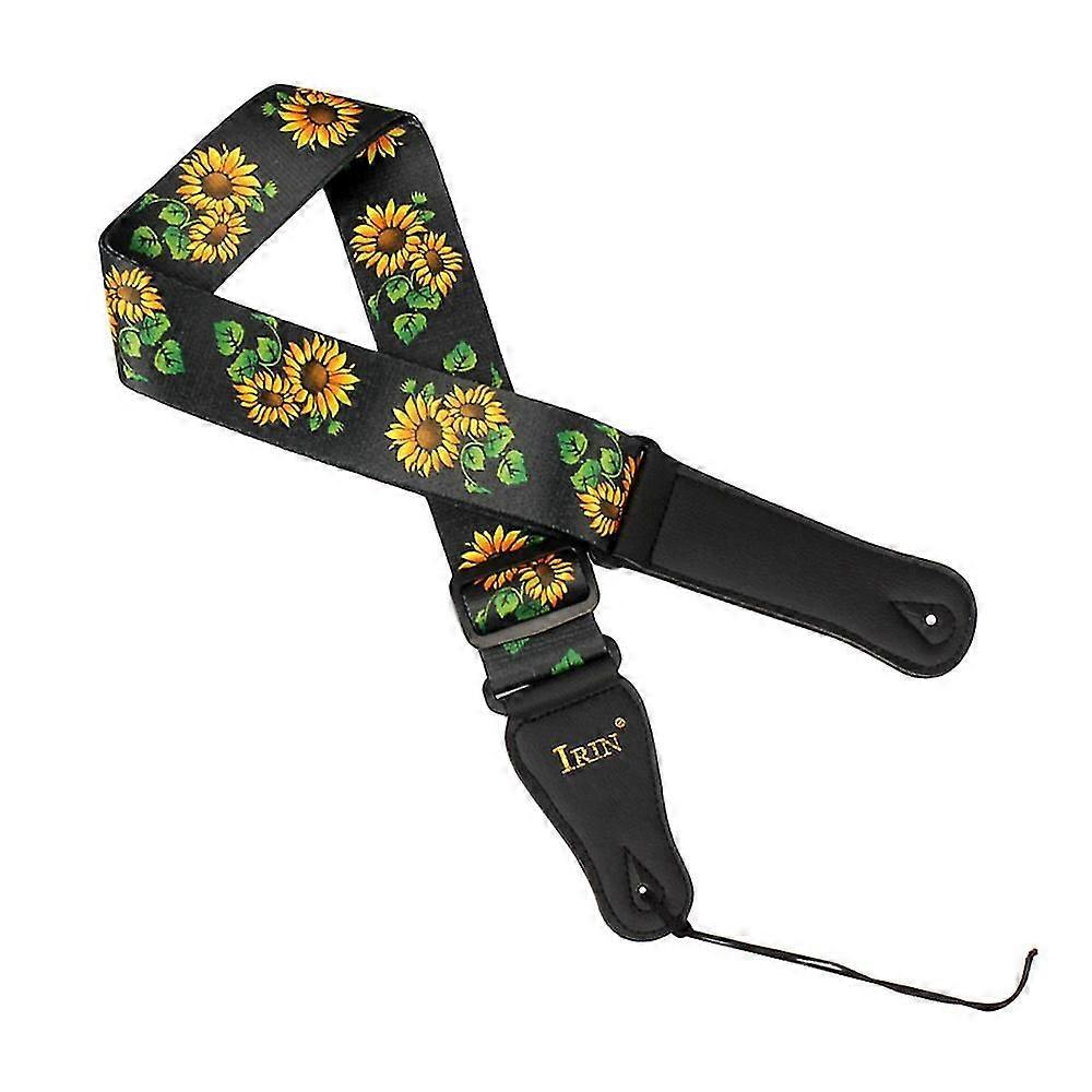 Irin Guitar Strap Adjustable Polyester Belt Pu Leather Ends