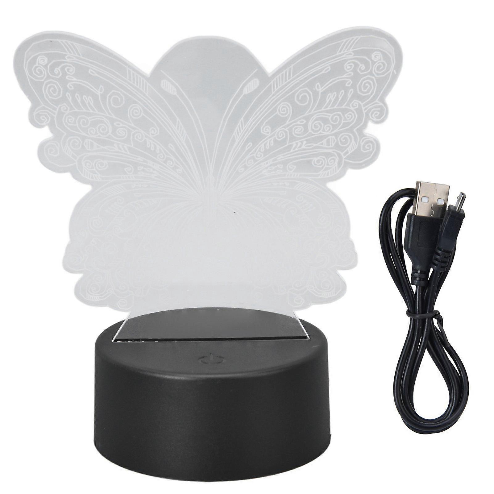 3D Insect Lamp Unique 3D Butterfly Design Seven Colors Touch Control USB Or Battery Acrylic 3D Night Light