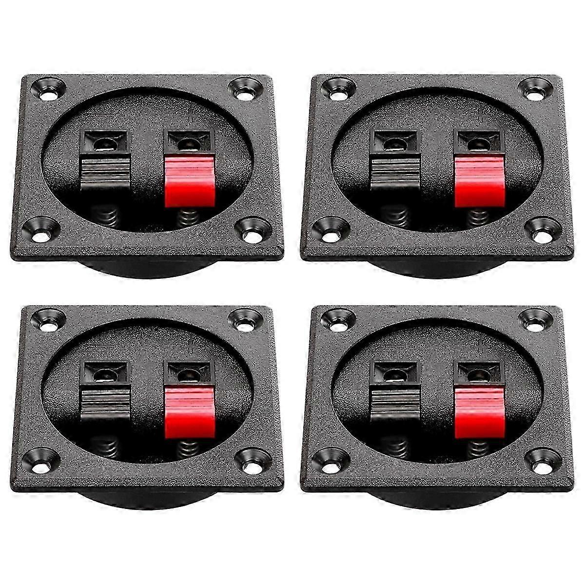 4pcs Speaker Box Terminal Cup, Spring Square Subwoofer Box Terminal Binding Post Connector For Diy Home Car Speaker