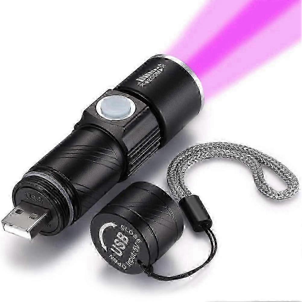 395Nm UV Light Flashlight Blacklight USB Rechargeable LED Flashlight
