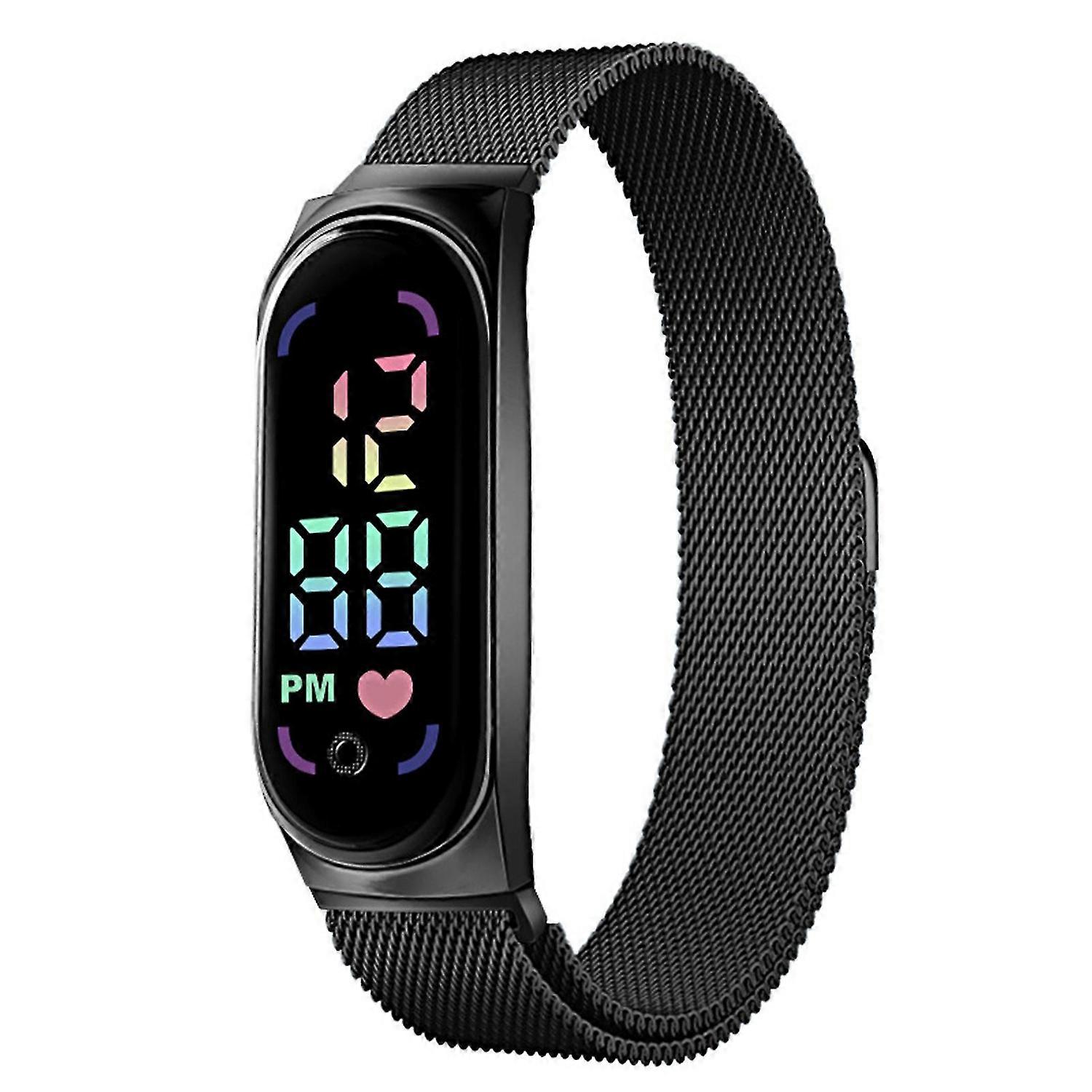 Electronic Watch Magnetic Multifunctional Adjustable LED Screen Waterproof  Rectangular Dial Student