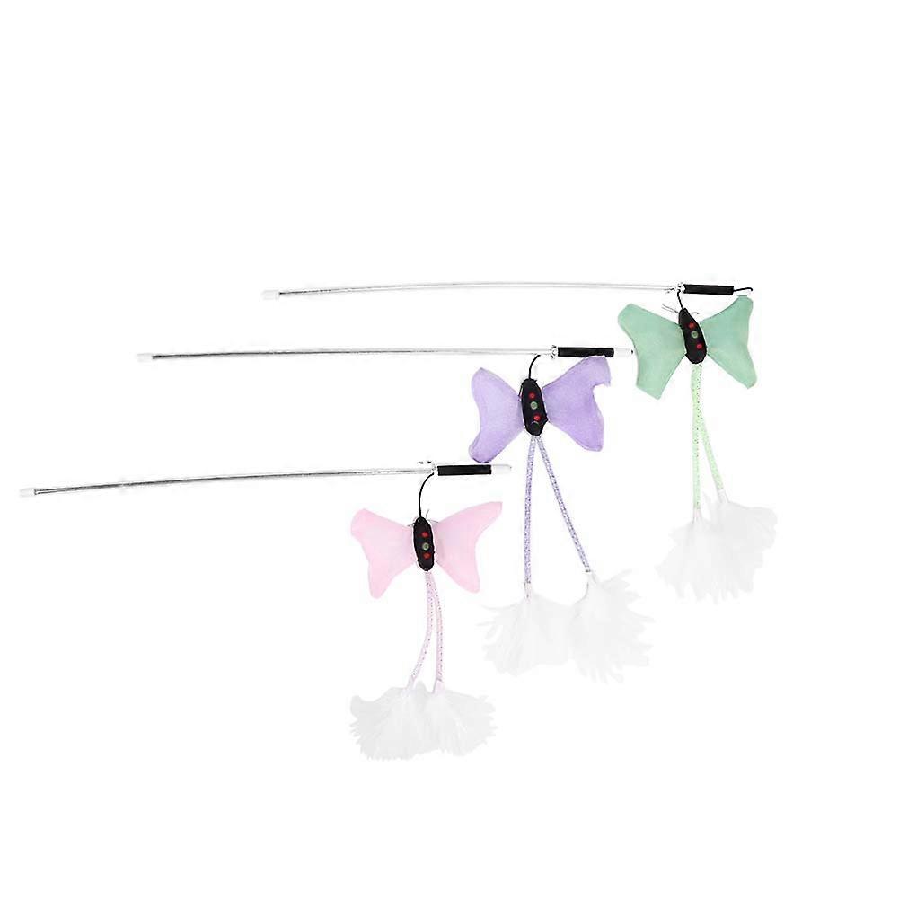 Funny Pet Toy - Interactive Cat Teaser Stick with Colorful Feather for Training - Durable, Lightweight Design