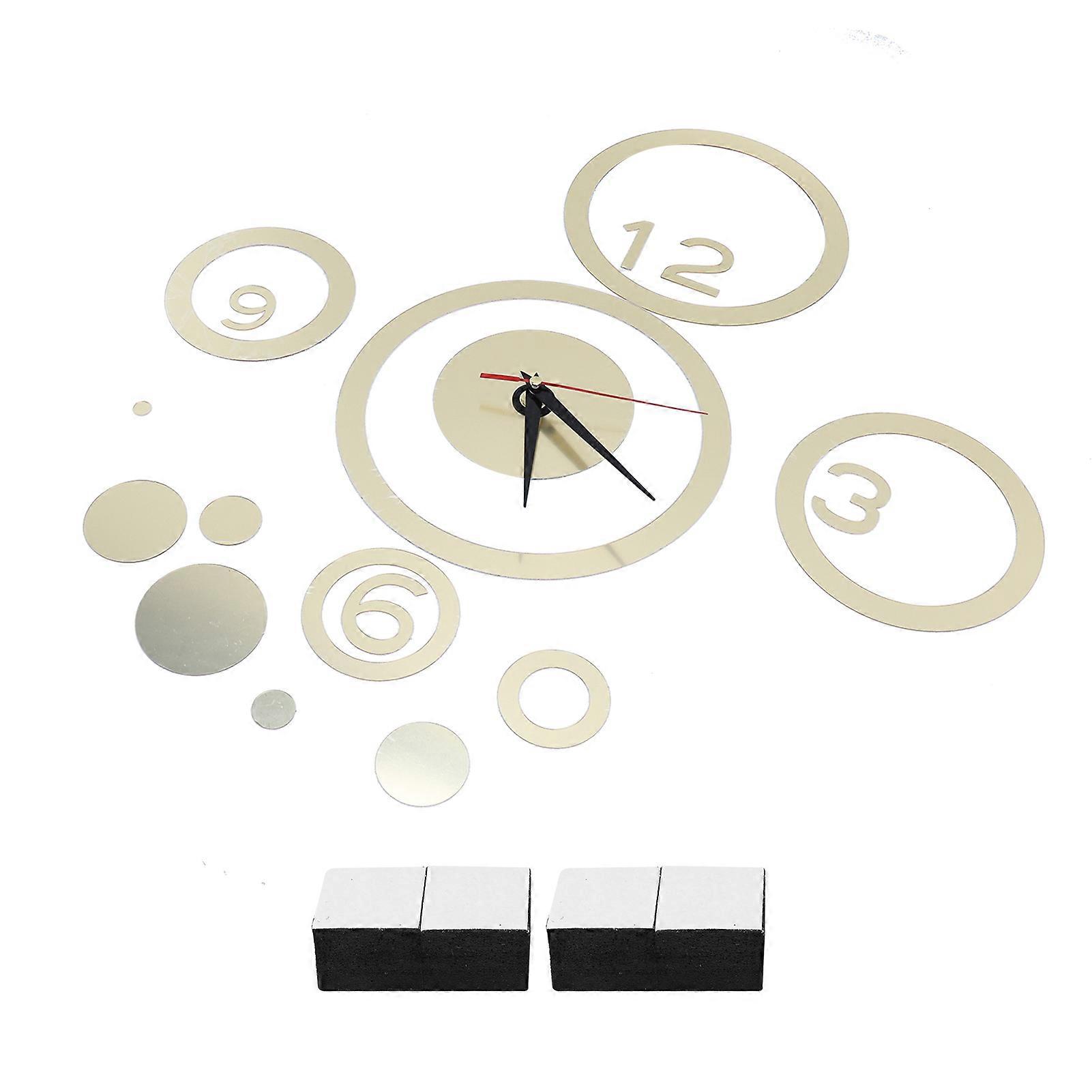 Circle-Shaped DIY Wall Clock Sticker Mirror, Modern Decorative Wall Art for Living Room, Bedroom, Kitchen, Easy Application