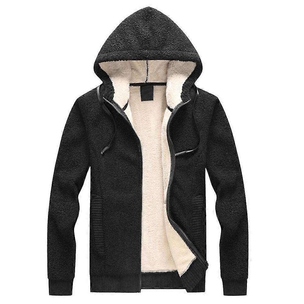 Mens Loose Fit con cappuccio in pile foderato addensare cotone giacca imbottita