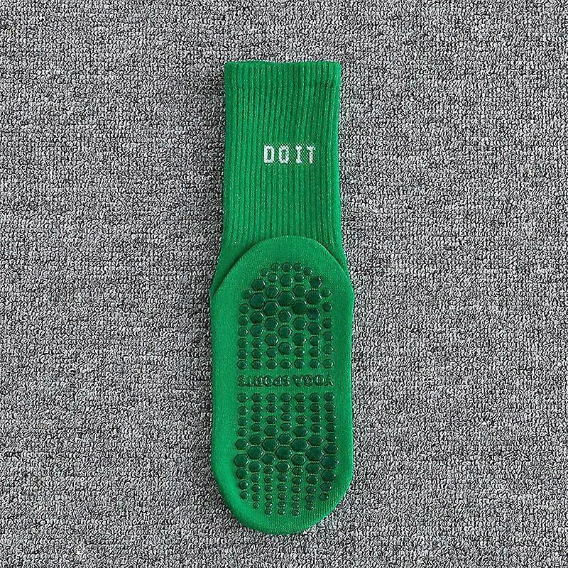 Simple Solid Color Mid Calf Yoga Socks Pilates Socks Silicone Non-Slip Fitness Socks Indoor Dance Gymnastic Training Socks