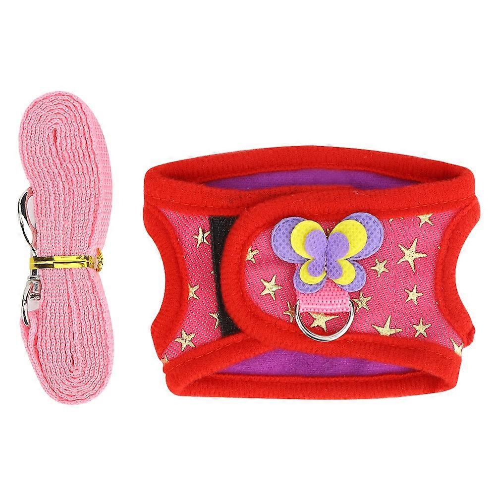 Denim Adjustable Soft Star Shape Guinea Pig Harness Clothes Pulling Leash Rope for Small Pet(S)