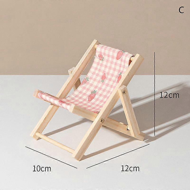 2025 1Pc Cute Creative Desktop Mini Beach Chair Stand Foldable Lazy Phone Holder