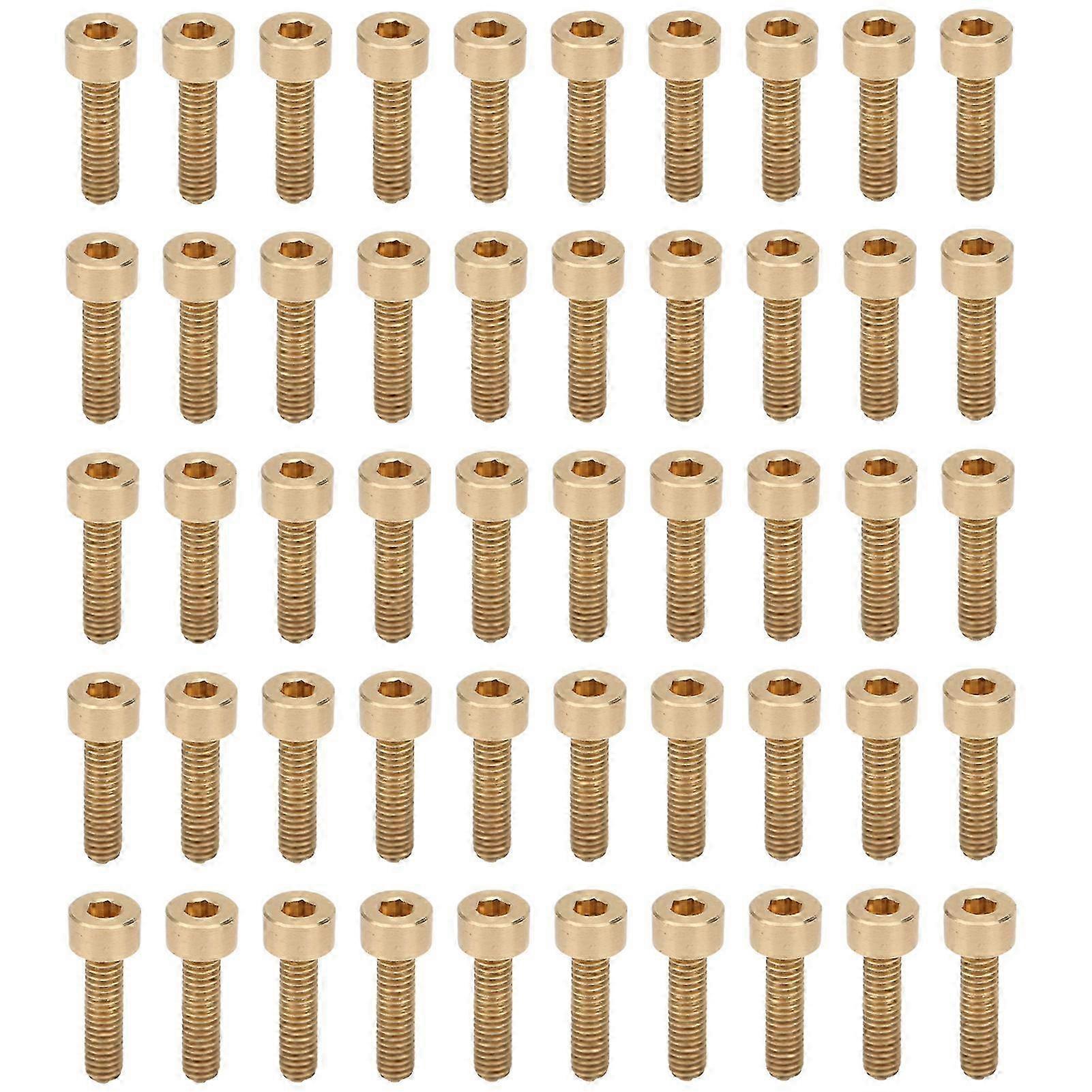50Pcs Cap Hex Socket Screw Copper Fastener Hardware Tools Industrial Supplies M4M4x15