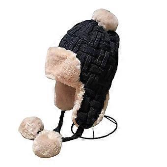 Vinterlue for kvinner, øreklokker, trapper varm lue
