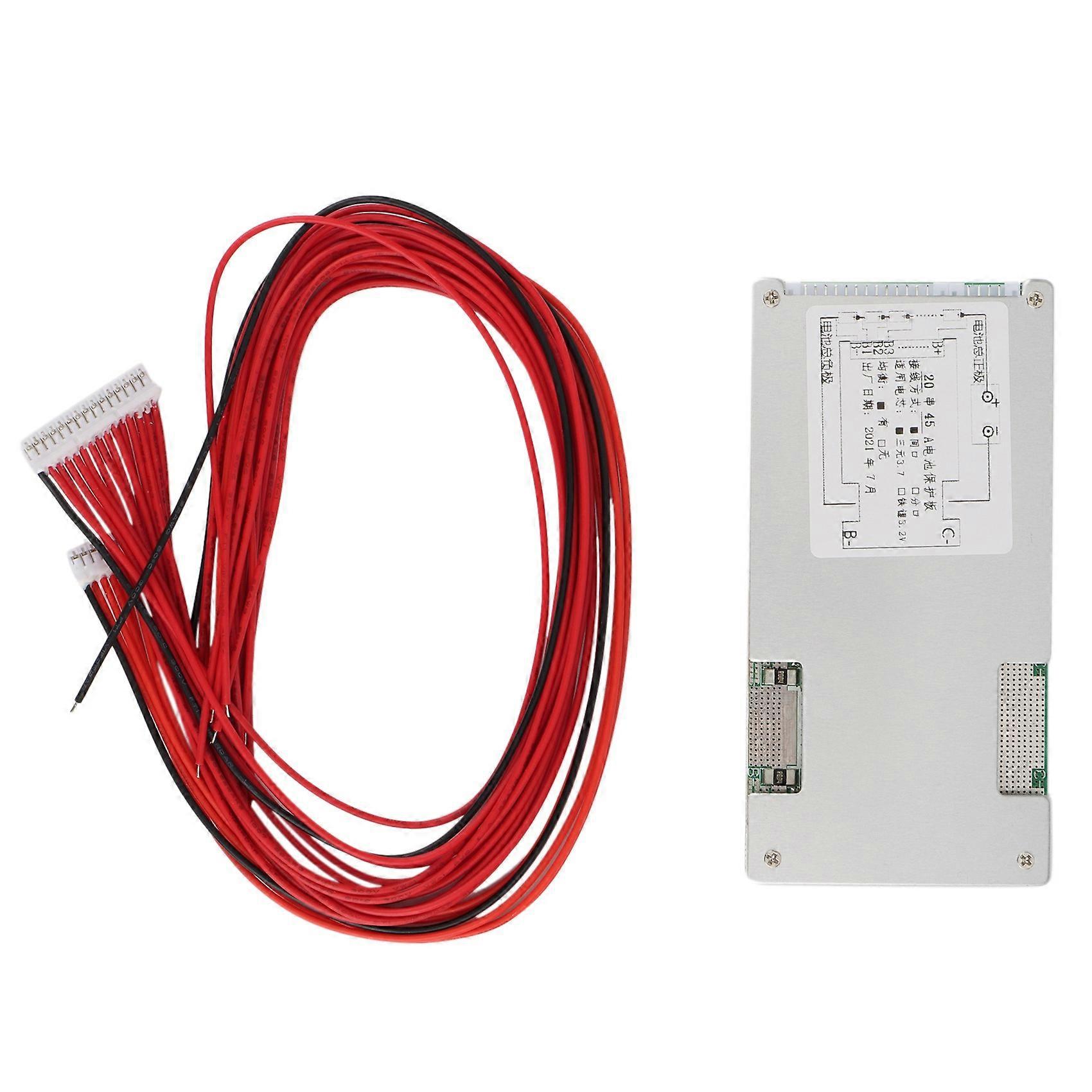 20S 72V 45A Li-Ion Lithium Battery BMS PCB Power Protection Board