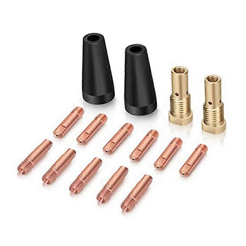 15Pcs MIG Welding Kit Flux Core Gasless Nozzle 0.9mm