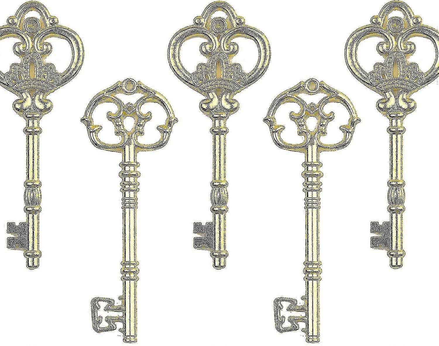 Mixed Set Of 20 Extra Large Skeleton Keys In Antique Bronze - Set Of 20 Keys (2 Styles) - 3 1/4" Keys High Quality Dxldv