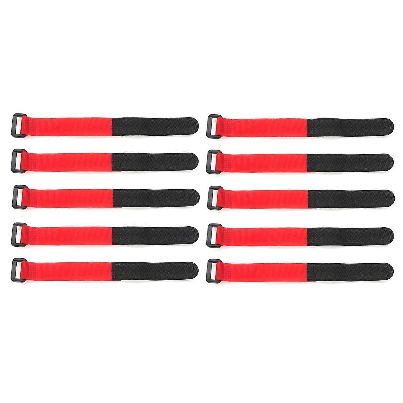10PCS 25cm Lipo Battery Tie Cable Antiskid Tie Down Strap,Red