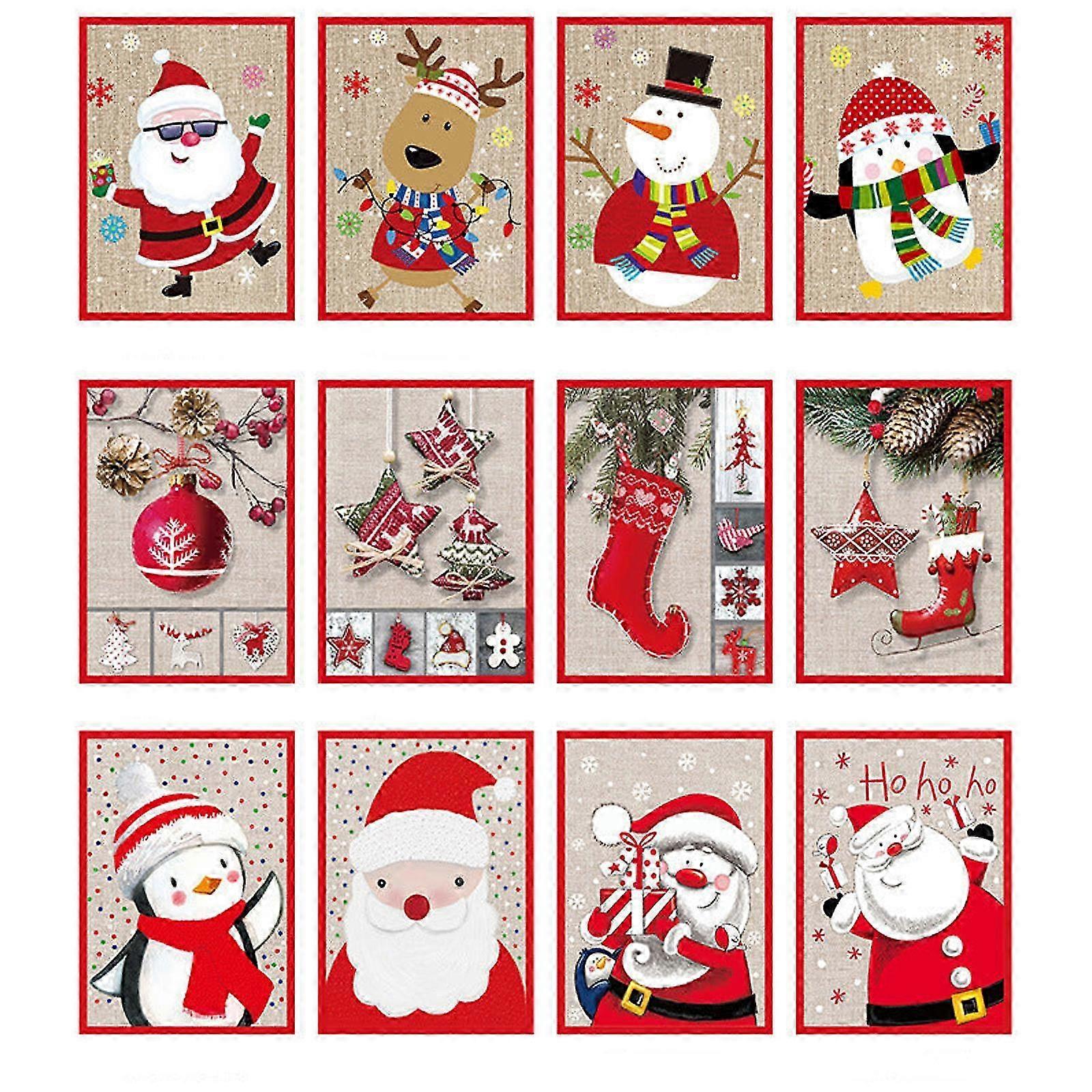 24PCS Biglietti d'auguri musicali di Natale - Set di carte di melodia allegra per le vacanze