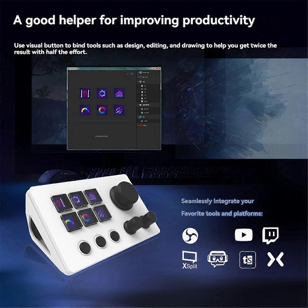 Custom Visual Keyboard Mini Desktop Controller with Screen Knob