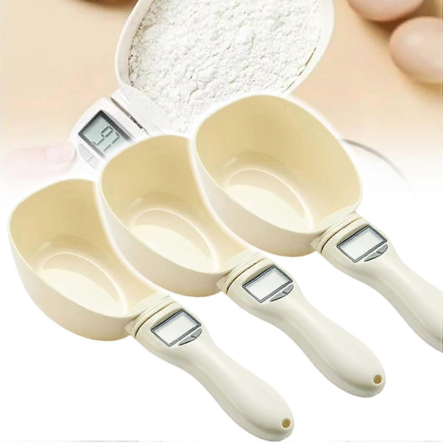 Digital Food Measuring Scale Set, 3 Pcs Kitchen Scoop Scale, 800g Capacity, 0.1g Precision, Stainless Steel