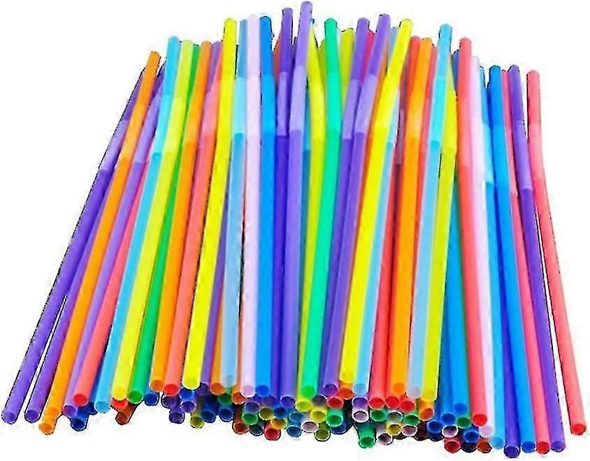 Plastic Disposable Drinking Straws, 100 Pieces