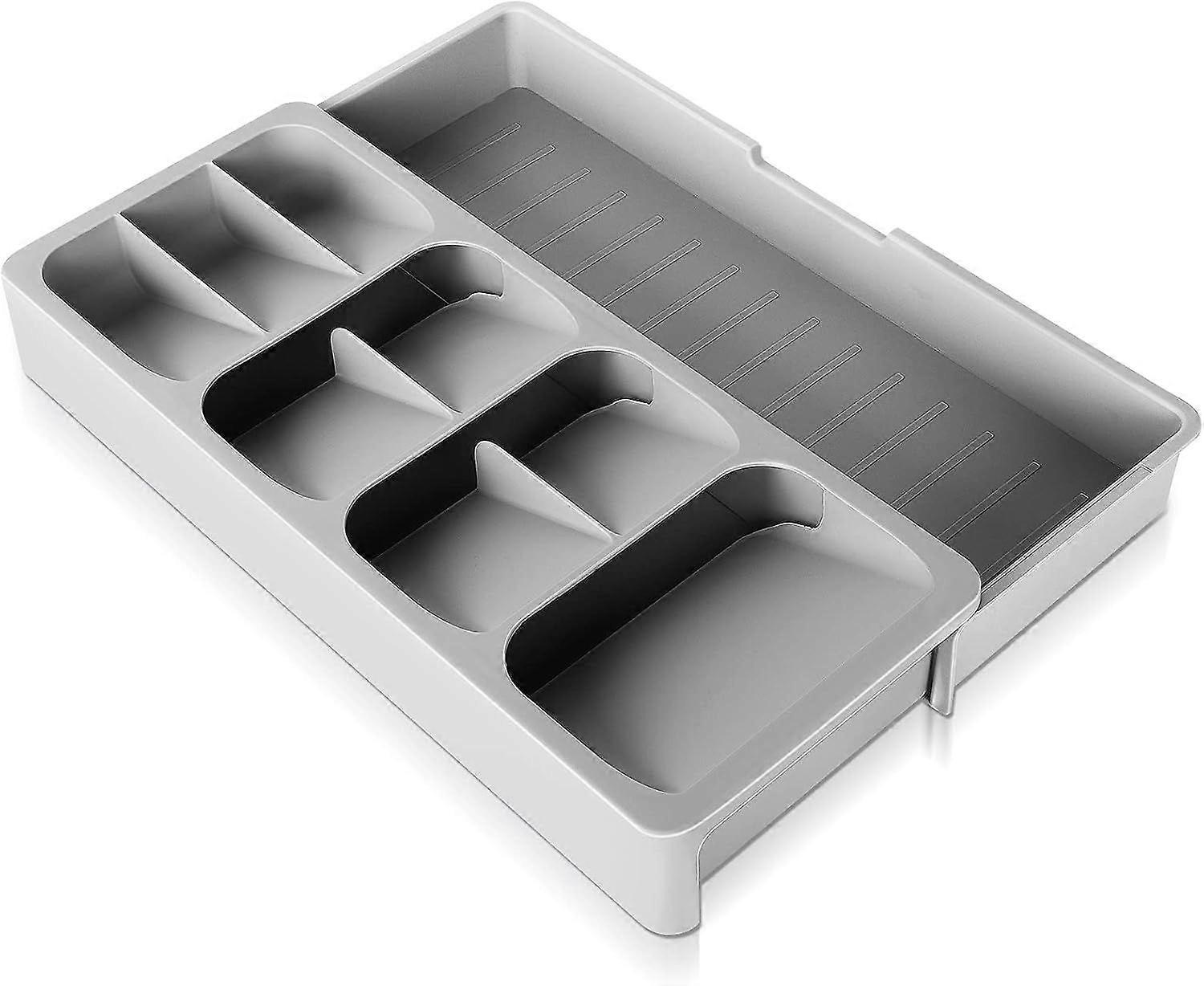 Cutlery Storage, 9 Compartment Drawer Storage, Expandable Plastic