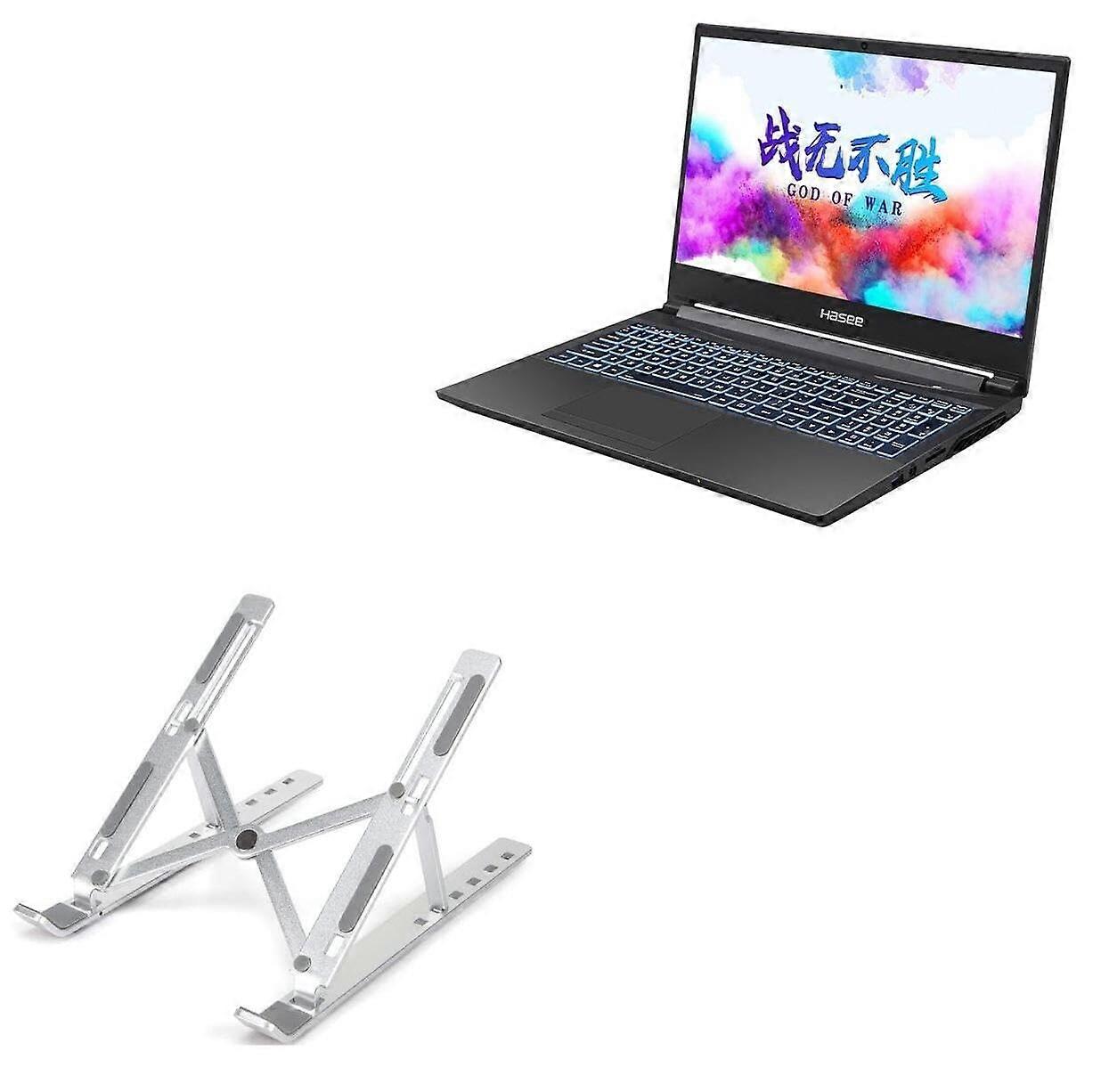 Stand and Mount for Hasee Ares Z7-CT7NA - Lightweight Multi-Angle Foldable Laptop Riser in Metallic Silver