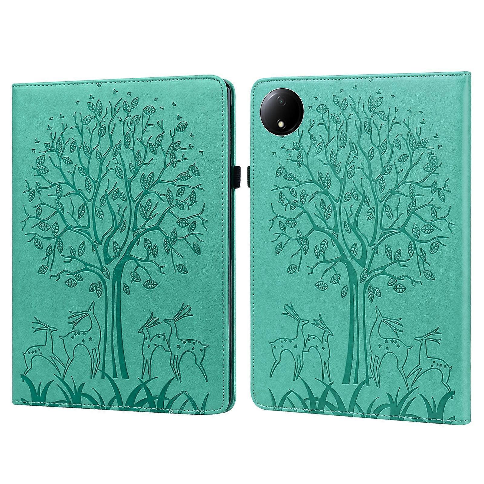 Tree & Deer Embossed Leather Tablet Case