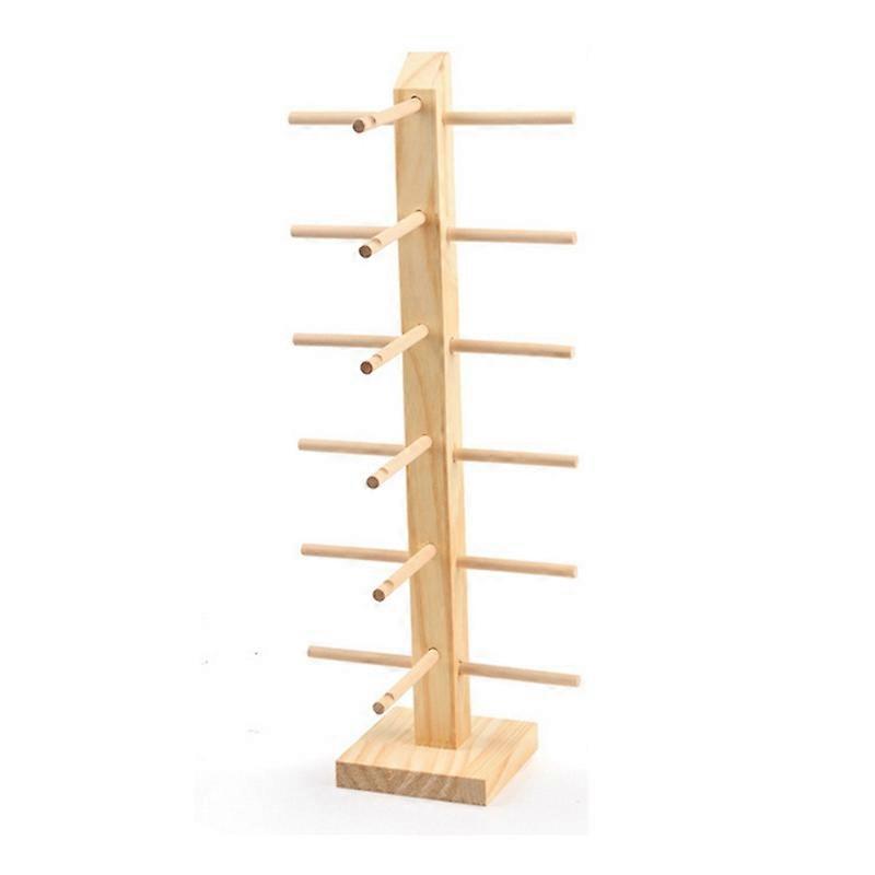 Log Glasses Display Storage Rack 1 Row 6 Pairs