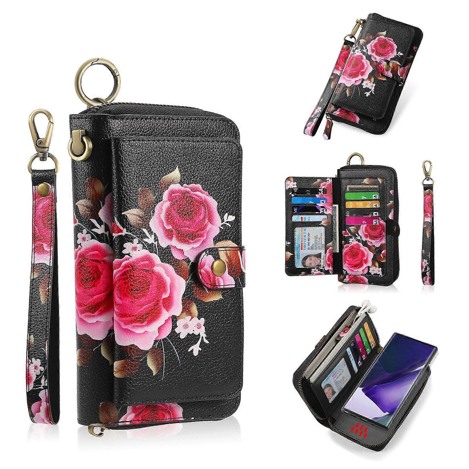 POLA Flower Multi-functional Zipper Wallet Leather Phone Case