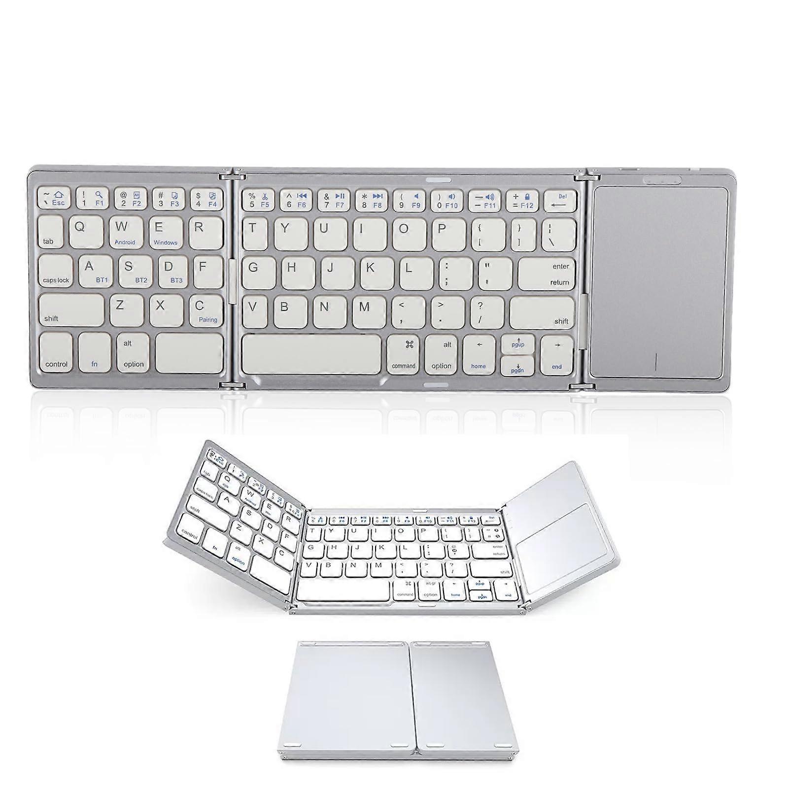 Foldable Bluetooth Keyboard with Touchpad, Rechargeable Full Size Slim Pocket Folding Keyboard
