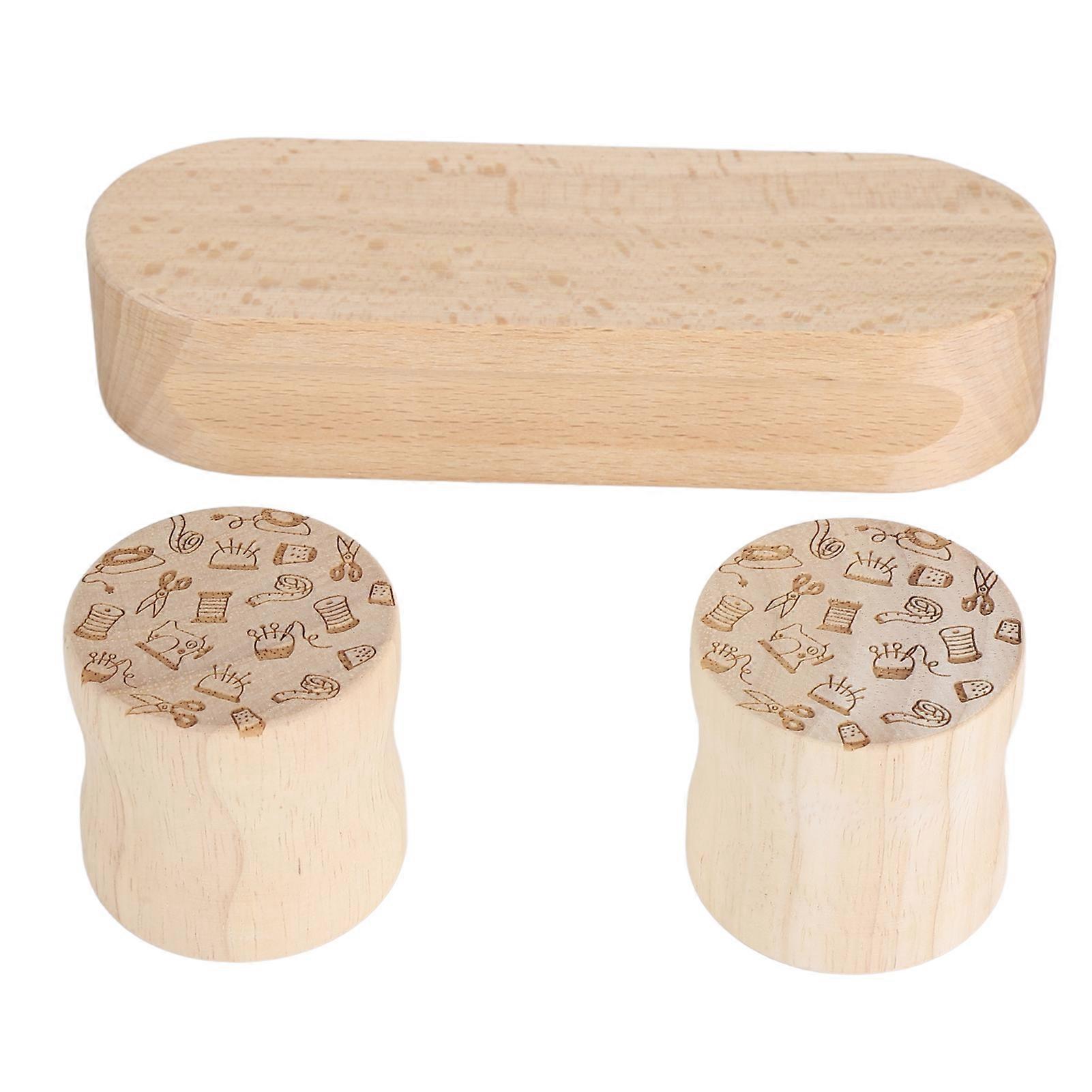 Quilters Clapper 17.8cm Wood Quilting Tailors Sewing Set Multifunction with 2Pcs Pattern Weights