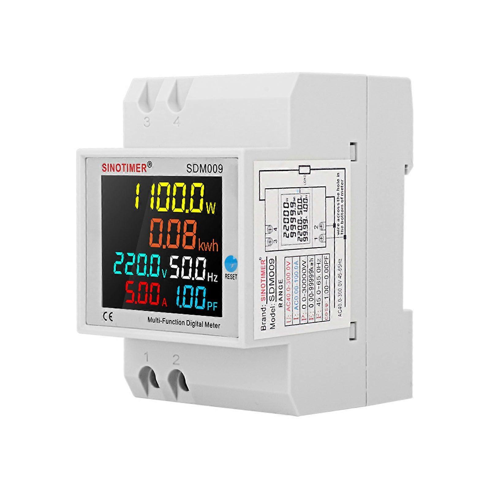 Multifunctional Single Phase Energy Meter 300/450V Electricity Usage Monitor