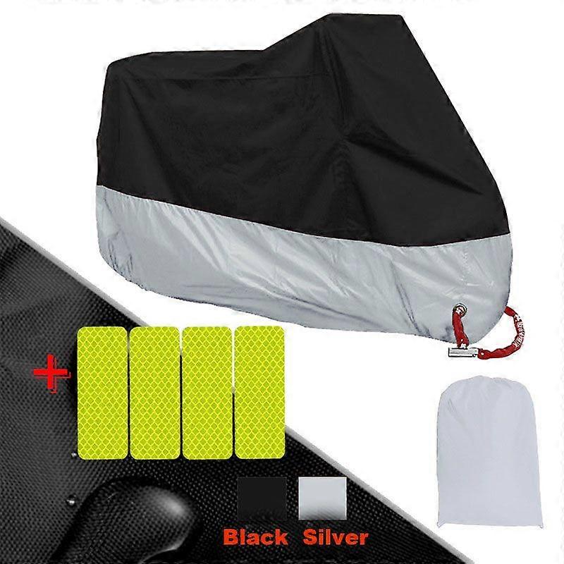 190T Black Lock-holes Design Waterproof Motorcycle Covers Winter Motors Dust Rain Snow UV Protector Cover Indoor Outdoor M-4XL