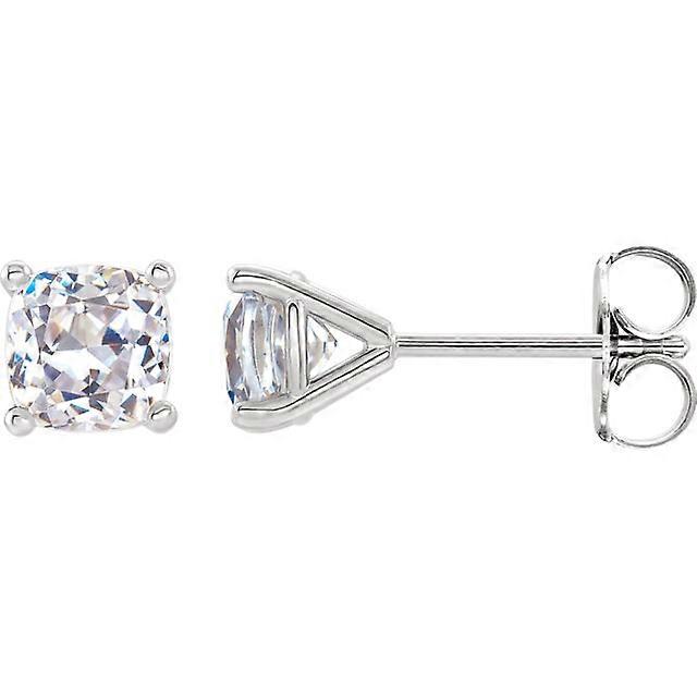 Cushion Natural Mined Diamond Stud Earrings 14K White Gold (1.44 Ct,H-i Color,SI Clarity)