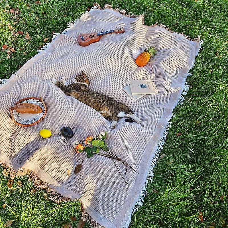 Outdoor linen picnic mat, 90X210cm