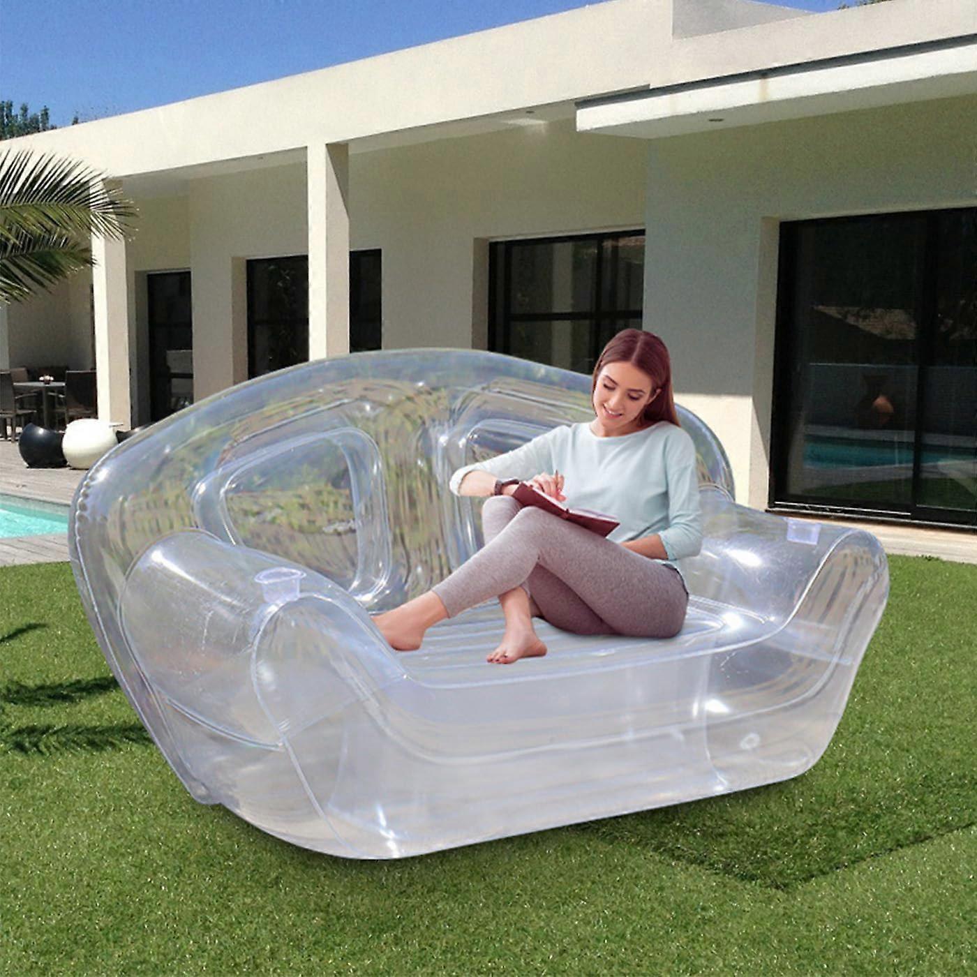 Transparent Clear Inflatable Sofa Seat Couch, PVC Inflatable Couch BlowUp Chairs